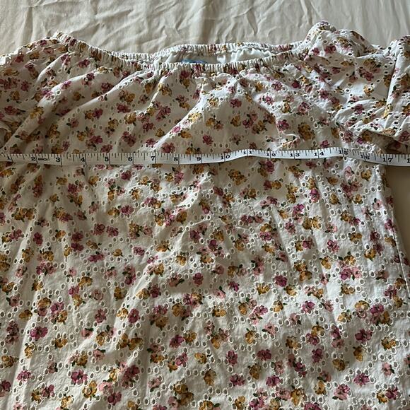 CeCe | Floral Puff/Ruched Sleeve Blouse Size S - Picture 8 of 9